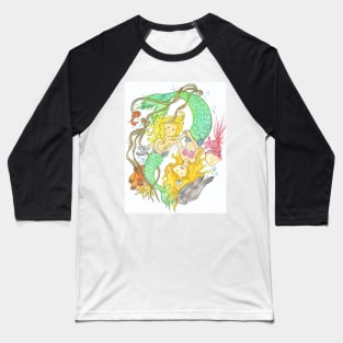 Mermaid mother and child Baseball T-Shirt